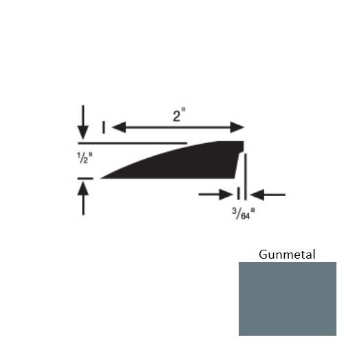 Flextones Gunmetal Vinyl 157 Reducer - 1/2" X 12 Ft - Thermoplastic