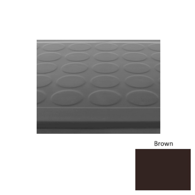 Solid 92 Brown Low Profile Raised Circular Rubber (Sq) Stair Tread - Textured