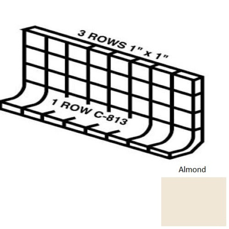 Unglazed Mosaics Almond Porcelain Wall Trim - 5" X 12" Built Up Base (Mt5ag) - Unglazed