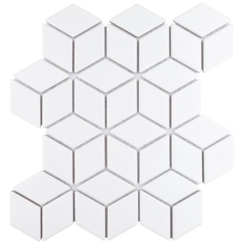 Hudson White Porcelain Mosaic - Rhombus