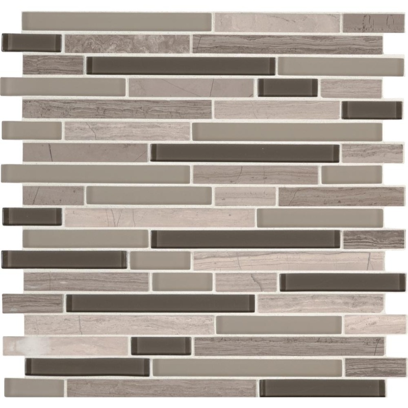Clearance Sale! Decorative Blends Modello Grigio Glass & Stone Mosaic - Linear - Textured