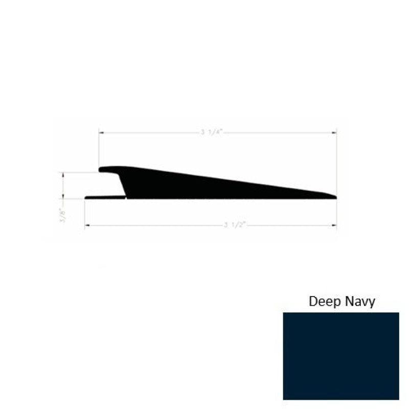 Solid 74 Deep Navy Rubber Rolling Traffic Transition - 3 1/2" X 9 Ft (108") X 3/8"