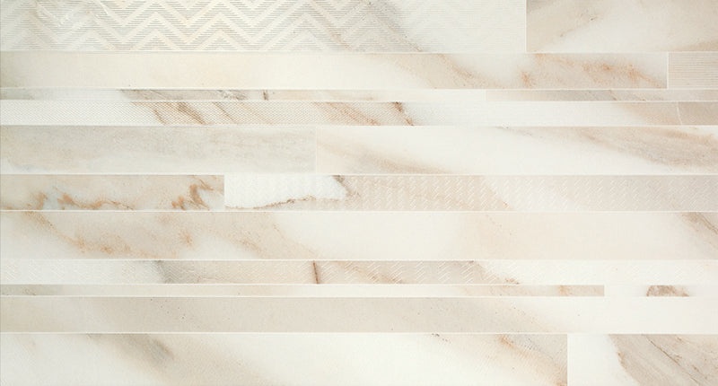 Calacatta Gold Brick Gloss White Ceramic Tile