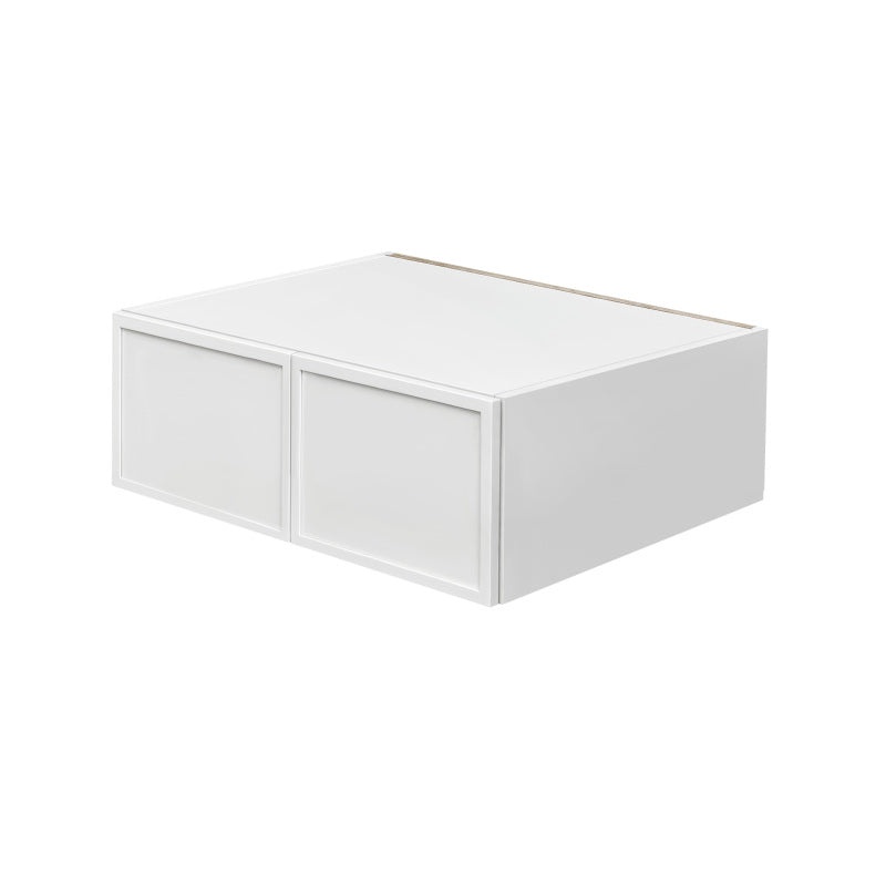 Shady White Slim Shaker Wood Kitchen Wall Bridge Cabinet, 30" x 24" x 15"