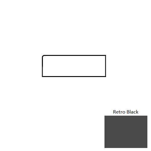 Soho Retro Black Ceramic Wall Trim - 2" X 8" Bullnose