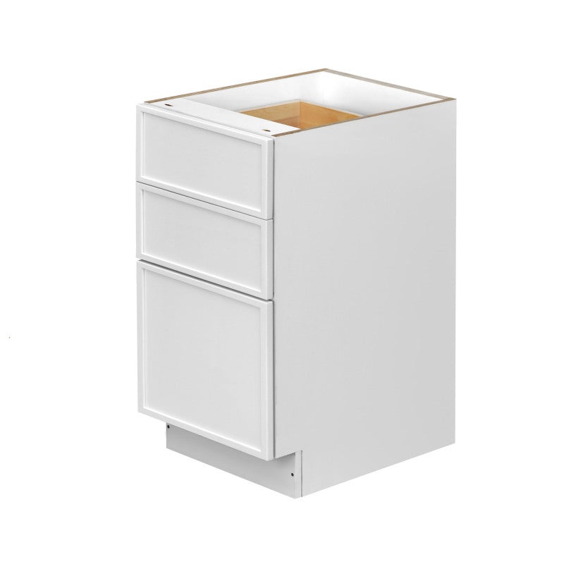 Shady White Slim Shaker Wood Kitchen Drawer Base Cabinet