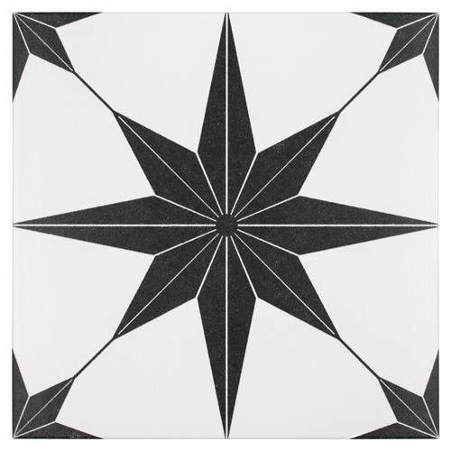Stella Nero Porcelain Tile - Glossy - 9 3/4" X 9 3/4"