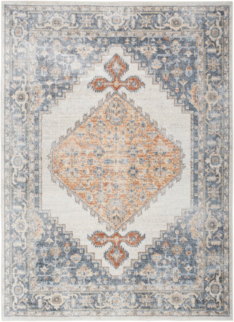 Astra Machine Washable Grey Gold Vintage Area Rug