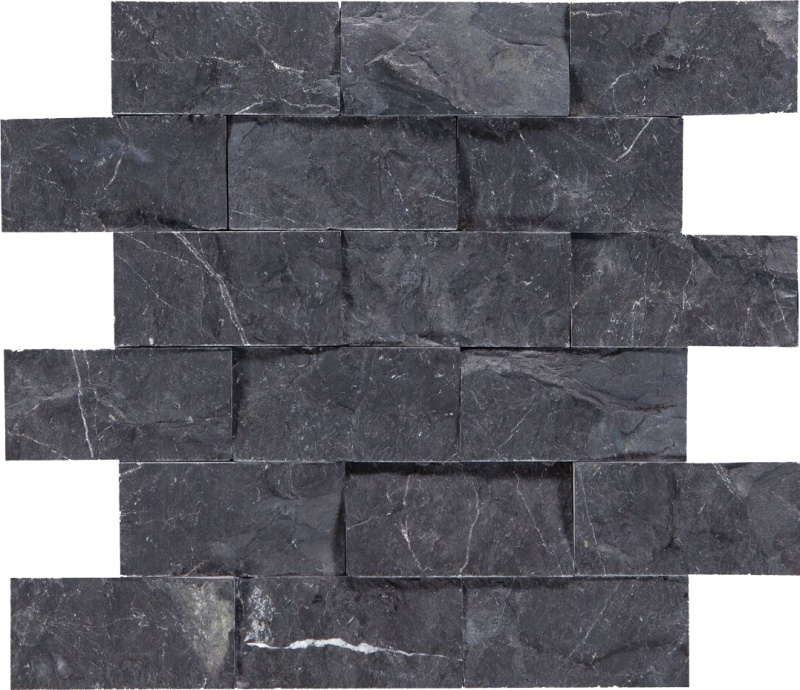 Black Marble Mosaic - 2"X4" - Split Face