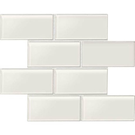 Amity White Glass Tile - Matte - 3" X 6"