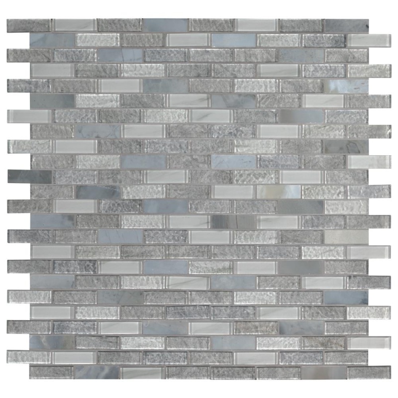 Decorative Blends Lupano Glass & Stone Mosaic - 1" X 3" Brick - Textured