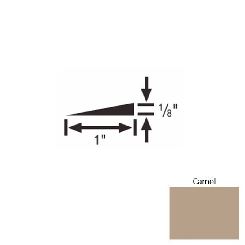 Solid 22 Camel Rubber Reducer Strip - 1" X 9 Ft (108") X 1/8"