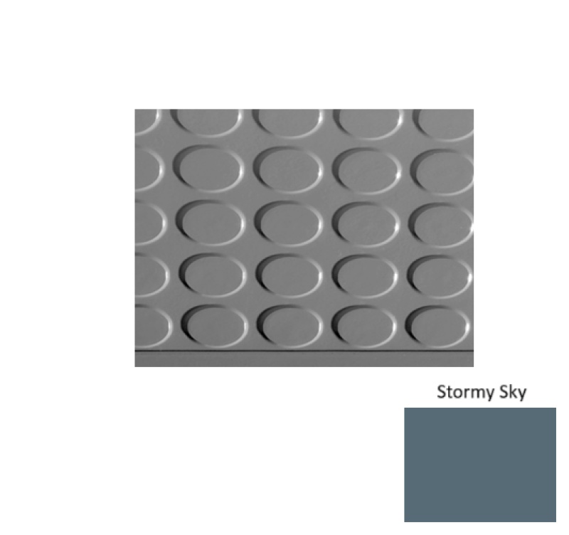 Solid 97 Stormy Sky Vantage Raised Circular 15 Inch Depth Rubber (Sq) Stair Tread - Textured