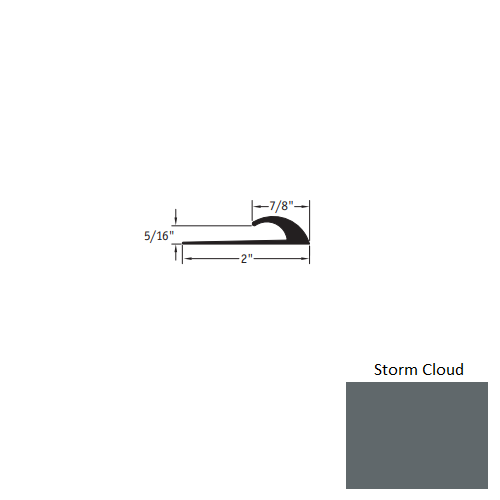 Johnsonite Storm Cloud Vinyl Moulding / Trim - 7/8" X 12 Ft (144") X 5/16" Edge Guard - Edge Guard