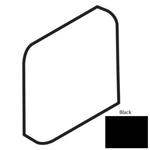 Color Wheel Classic Black Ceramic Wall Trim - Radius Bullnose Corner