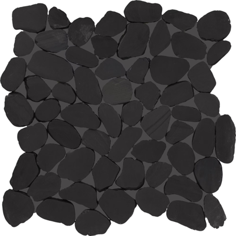 Pebble Oasis Stark Pebble Mosaic - 12 9/16" X 12 9/16" - Flat Tumbled