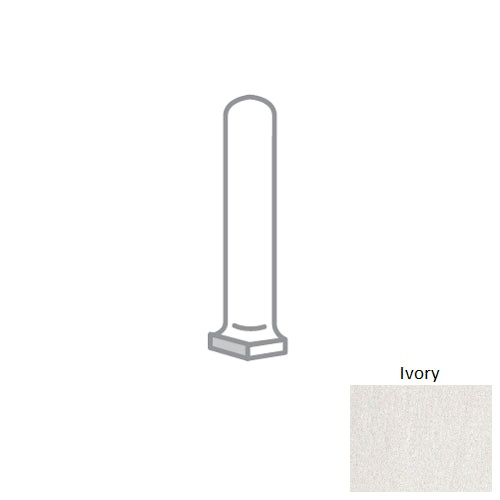 Council Ivory Porcelain Floor & Wall Trim - 1" X 6" Cove Base Corner Out - Matte