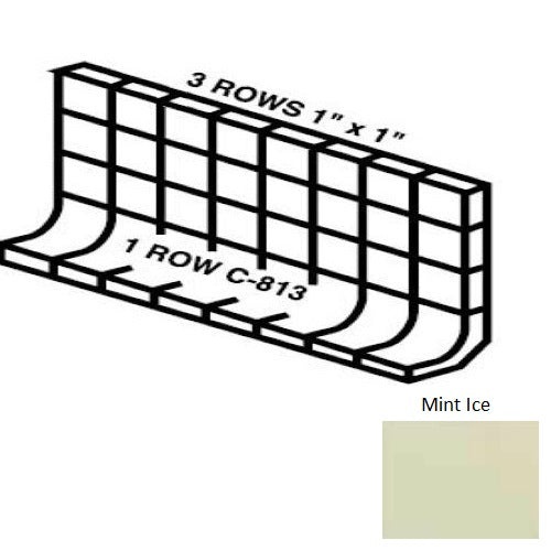 Keystones Unglazed Mosaic Mint Ice Porcelain Wall Trim