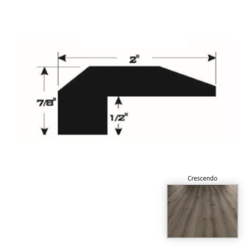Symphony French White Oak Crescendo Hardwood Moulding / Trim - 90" Threshold - Brushed Matte
