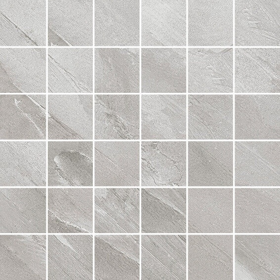 Soft Stone Grey Porcelain Mosaic - 2" X 2" - Matte
