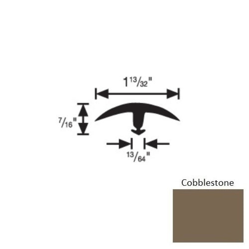 Flextones Cobblestone Vinyl 163 Snap Down T Edge Divider