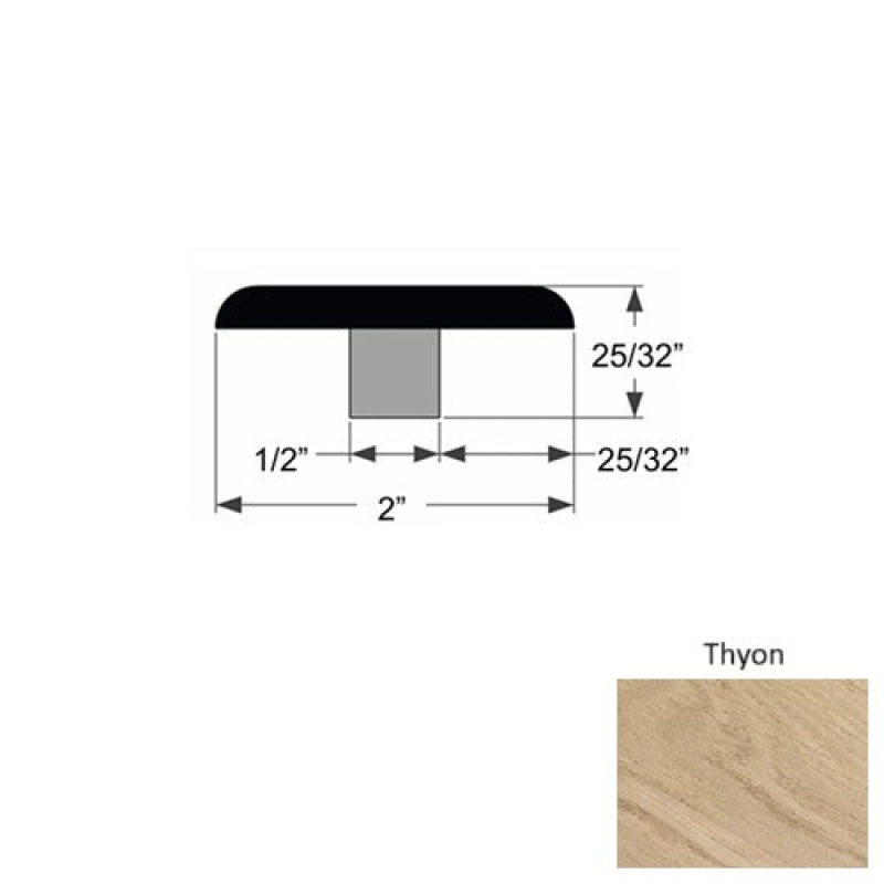 La Grande Thyon Hardwood Moulding / Trim - 2" X 118" Flat T Molding - Urethane