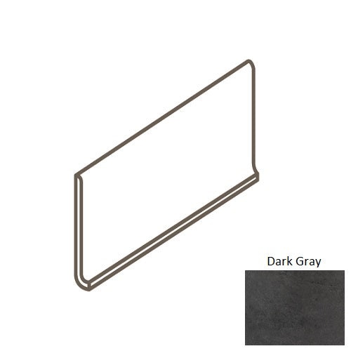 Delegate Dark Gray Porcelain Floor & Wall Trim - 6" X 12" Cove Base - Matte