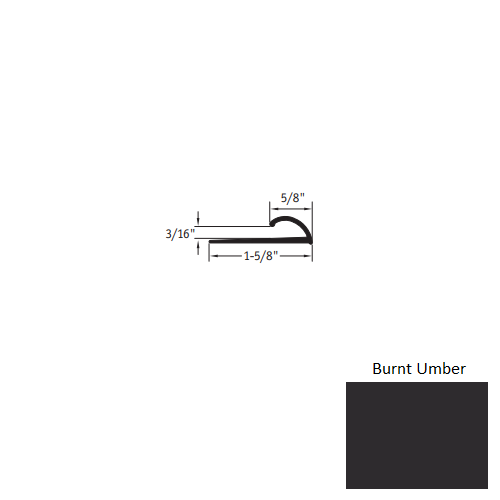Johnsonite Burnt Umber Vinyl Moulding / Trim