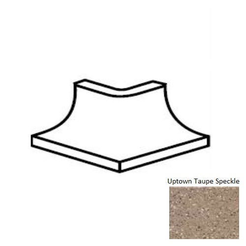 Keystones Unglazed Mosaic Uptown Taupe Speckle Porcelain 2" x 2" Cove Base Outcorner