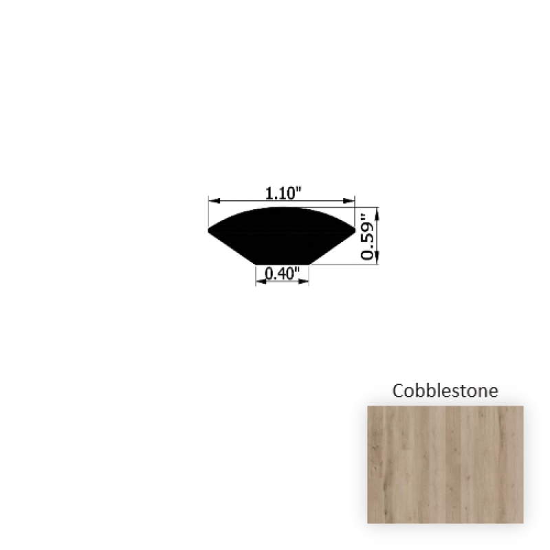 Versacore Pureedge Cobblestone Luxury Vinyl Moulding / Trim - 1.1" X 94.5" Quarter Round - Ceramic Bead
