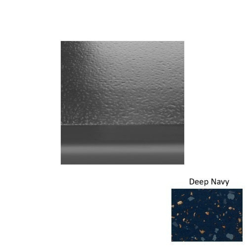 Renew 99 Deep Navy Rubber (Sq) With Galley Red Abrasive Strip Stair Tread With Dupont Kevlar - Hammered