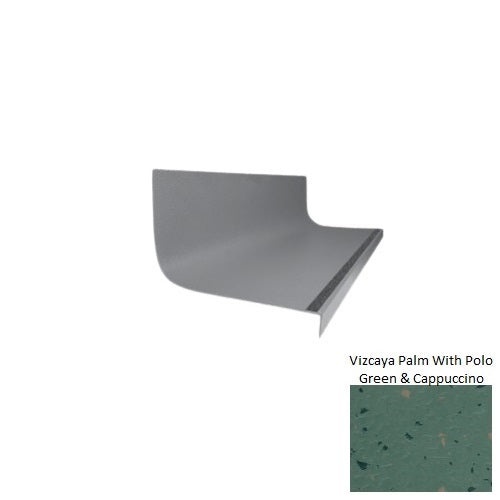 Spextones Vizcaya Palm With Polo Green & Cappuccino Type 1975 With Flush Ribbed / Smooth Insert Distinct Designs Rubber - 20 3/8" X 72" Stair Tread - Hammered