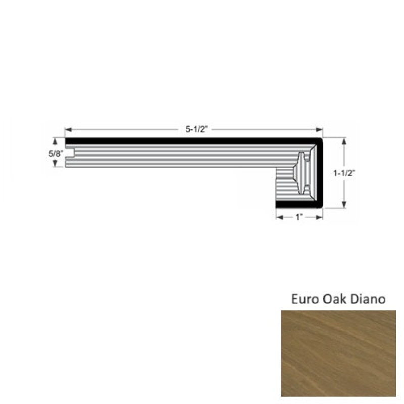 Terreno Euro Oak Diano Hardwood Moulding / Trim - 5 1/2" X 86" Engineered Square Stair Nose - Urethane