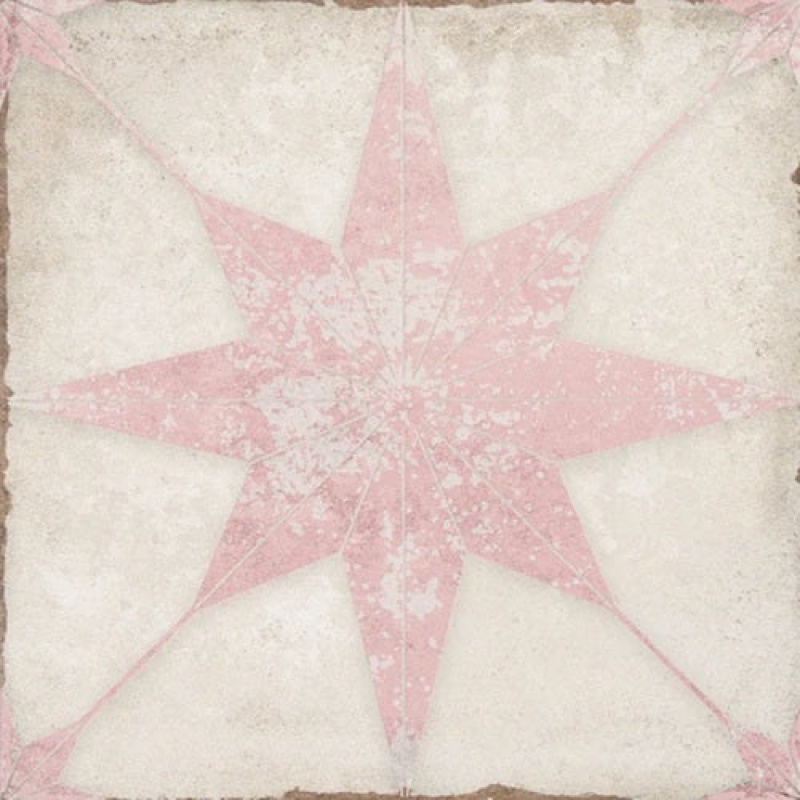 Celestial Pink Compass Porcelain Tile - Matte - 8" X 8"