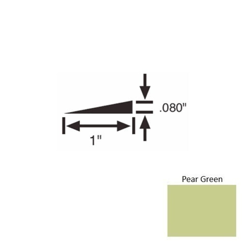 Solid 21 Pear Green Rubber Reducer Strip - 1" X 9 Ft (108") X 0.080"