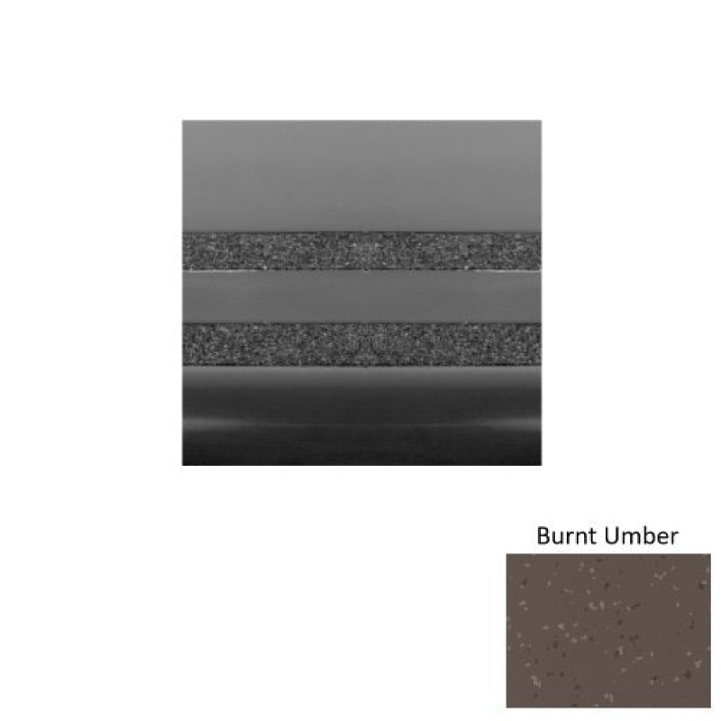 Symmetry 41 Burnt Umber Heavy Duty Rubber (Rd) With Galley Red Abrasive Strip Stair Tread With Dupont Kevlar - Smooth