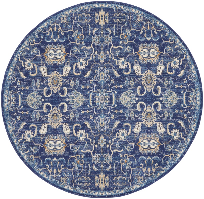 Grafix Navy Round Area Rug