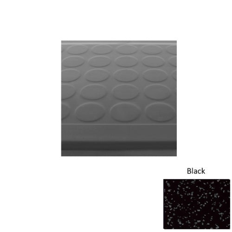 Symmetry 92 Black Low Profile Raised Circular Rubber (Sq) With Galley Red Abrasive Strip Stair Tread With Dupont Kevlar - Textured