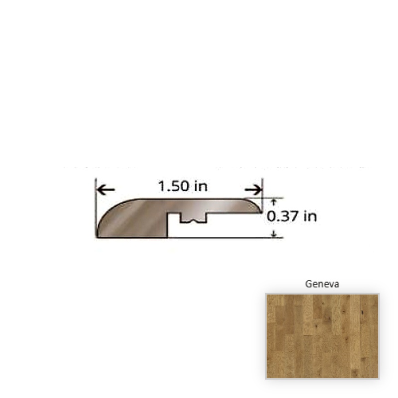 Crestline Solid Oak Geneva Hardwood Moulding / Trim - 84.25" Reducer - Nu Oil