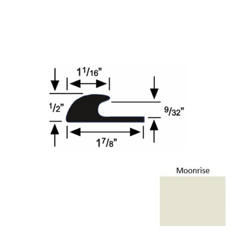 Solid 40 Moonrise Rubber Carpet Edge Guard