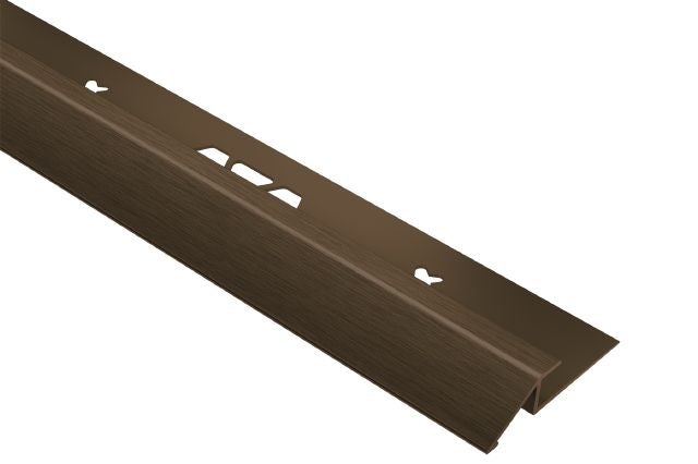 Vinpro U Reducer Resilient Metal Tile Edging Trim - Brushed Antique Bronze Anodized Aluminum