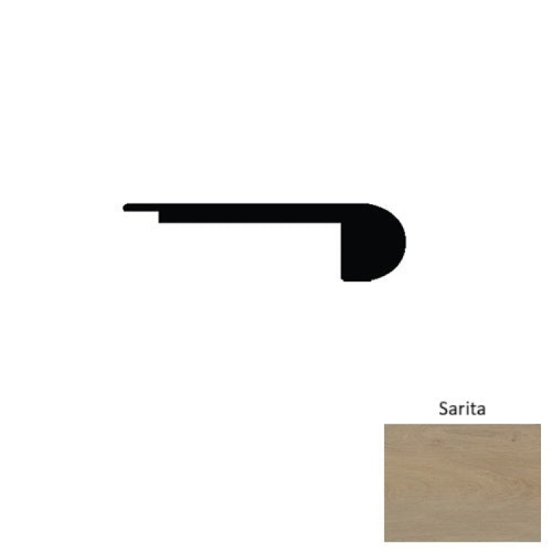 Crystal Sarita Luxury Vinyl Moulding / Trim - 5" X 47" Round Flush Stair Nose - Mineral Enhanced Uv Coating