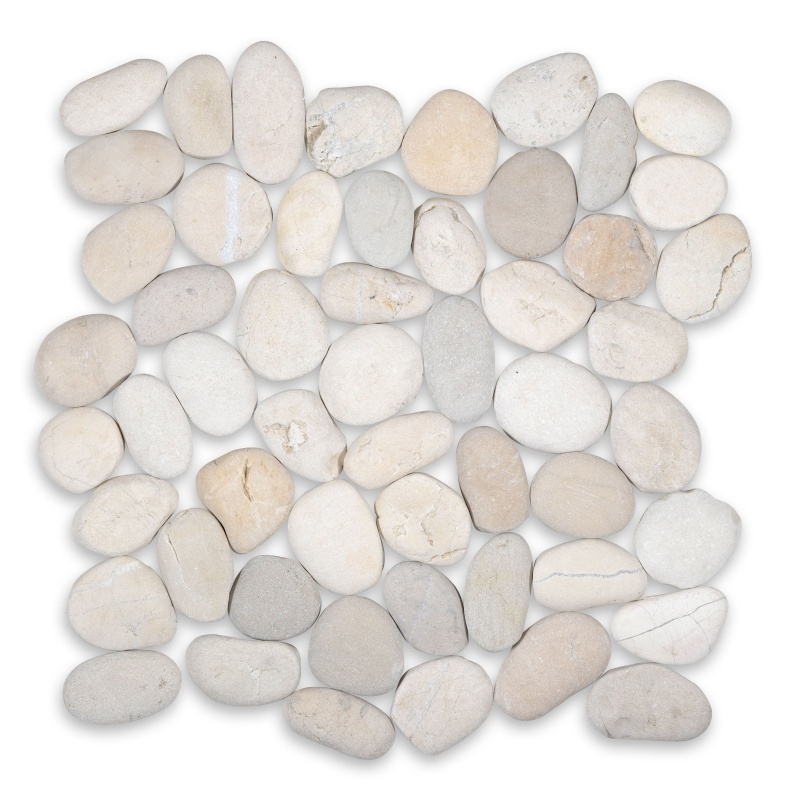 Round Timor Natural Stone Pebble - 11 3/4" X 11 3/4" - Matte