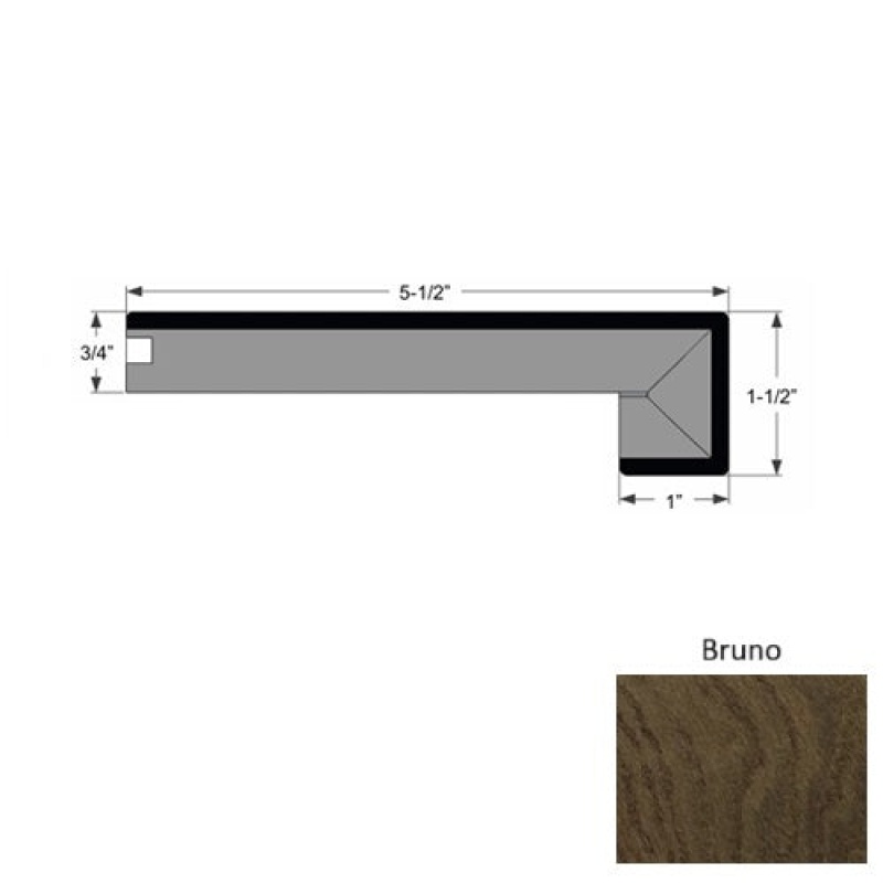 Verano Bruno Hardwood Moulding / Trim - 5 1/2" X 96" Square Stair Nose - Urethane