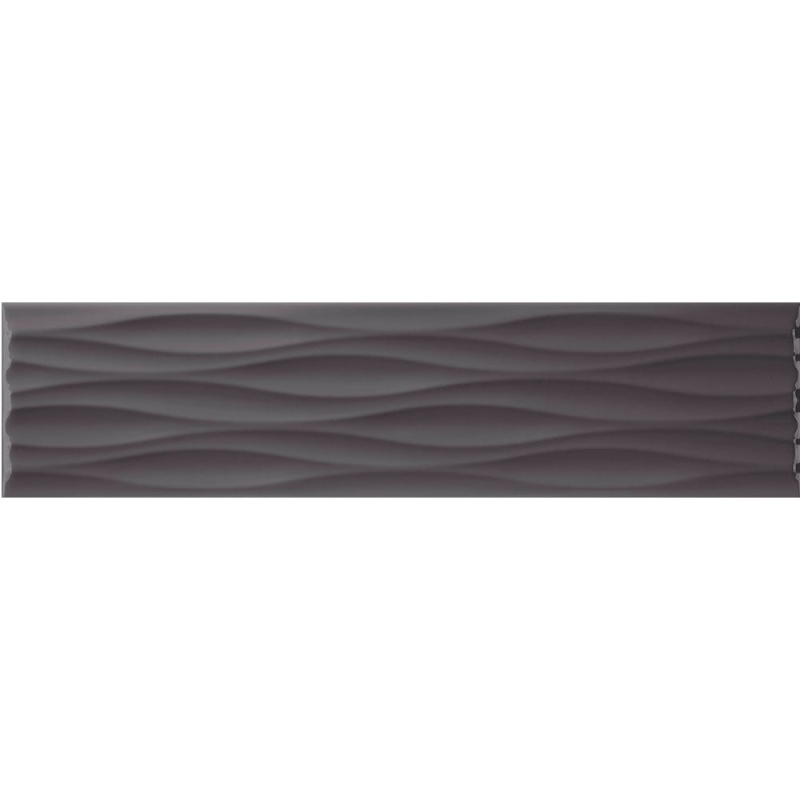 Krea Midnight Ripple Ceramic Tile - Glossy - 3" X 6"