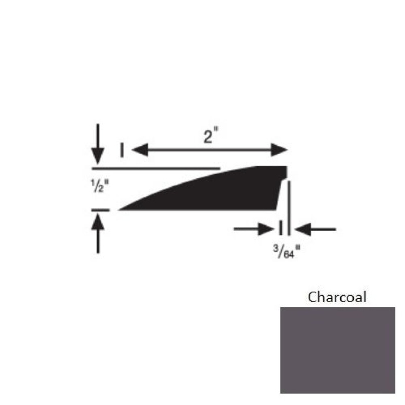 Flextones Charcoal Vinyl 157 Reducer - 1/2" X 12 Ft - Thermoplastic