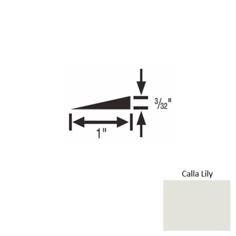 Solid 48 Calla Lily Rubber Reducer Strip - 1" X 9 Ft (108") X 3/32"