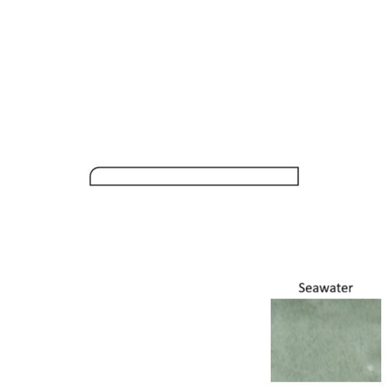 Marrakech Sea Water Porcelain Wall Trim - 0.2" X 8" Quarter Round - Glossy