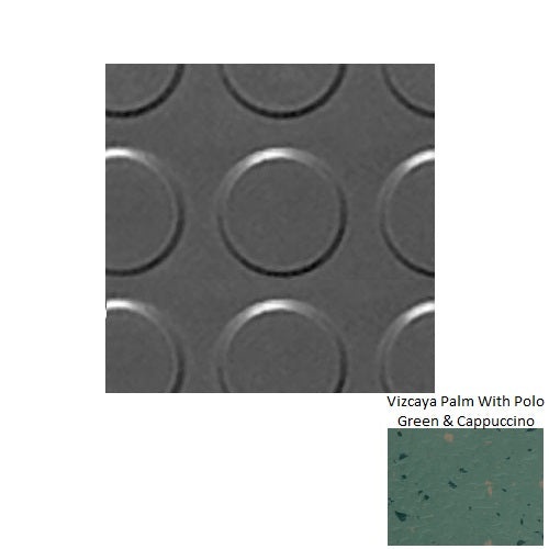 Spextones Vizcaya Palm With Polo Green & Cappuccino Rbt Radial High Profile Rubber Distinct Designs Tile - Textured - 18" X 18"