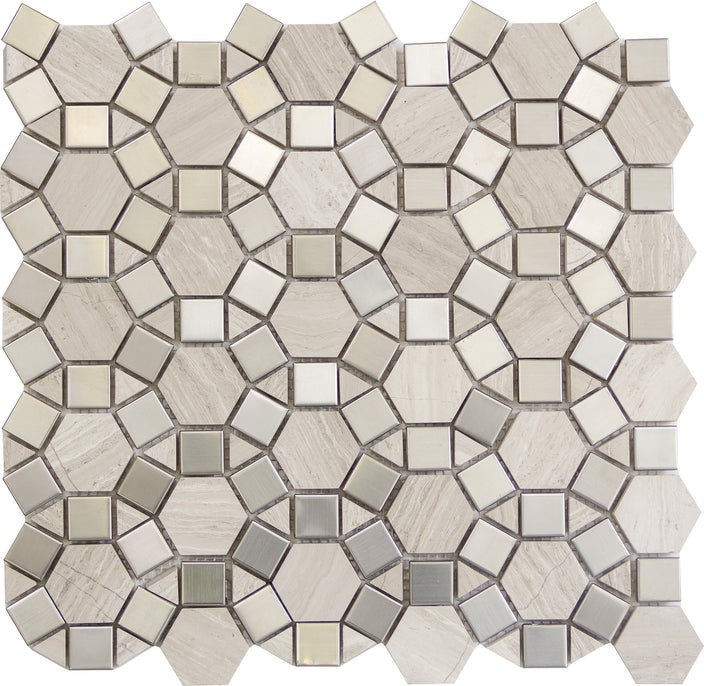 Metro Cream Limestone Mosaic - Gem - Honed
